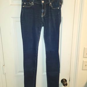 7 For All Mankind high rise skinny jeans, size 26 Dark Wash